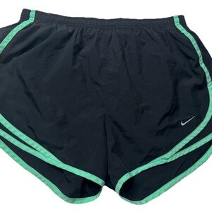 Nike Women’s Dri-FIT Running Shorts – Black with Teal Trim – Size Small - Lined